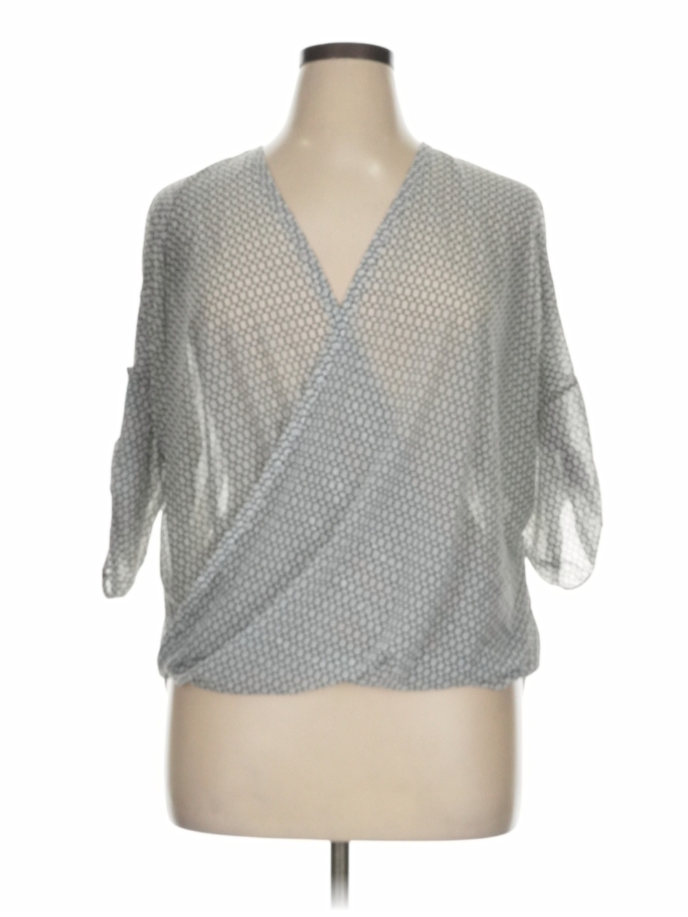 Jennifer Lopez Geometric Print Wrap Top